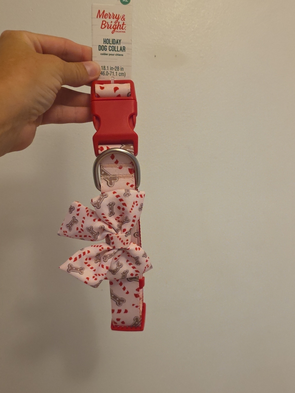 Merry & Bright Red Holiday Bow Dog Collar